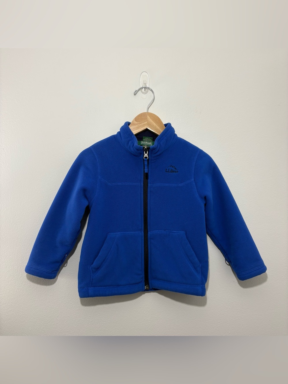 LL Bean blue fleece outer pocketed full-zip jacket (3T)